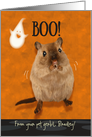 From Pet Gerbil Bradley Ghostly Boo Spooked Gerbil Halloween Custom Name card