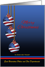 Police and Fire Patriotic Merry Christmas U.S. Flag In God We Trust card