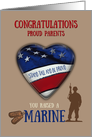 Parents of Marine Graduated from Marine Boot Camp Patriotic card
