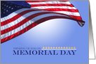 Memorial Day for Service Members Flying American Flag Gold Stars card