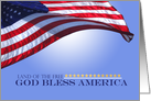 Patriotic God Bless America Land of the Free Flag of the USA Blank card