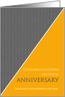 Employee Anniversary Gray Pinstripe with Custom Company Name card