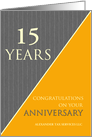 15 Years Custom Employee Anniversary Classic Gray Pinstripe Business card