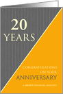 20 Years Custom Employee Anniversary Classic Gray Pinstripe Business card