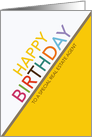 Business Real Estate Agent Birthday Colored Letters White and Yellow card