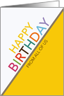 From All of Us Birthday Multicolor Letters White and Yellow Business card