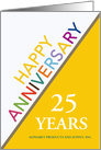 25 Years Custom Employee Anniversary Multicolor Letters Business card
