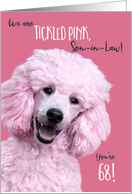 Son in Law 68th Birthday WE ARE Tickled Pink Poodle Dog card