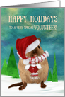 Happy Holidays Volunteer Animal Services Gerbil in Santa Hat card