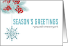 From Specific State or Country Season’s Greetings Snowflake New York card