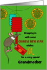 Grandmother Chinese New Year of the Rat Swinging Red Envelope card