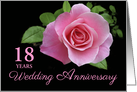 18th Wedding Anniversary Romantic Pink Rose Custom Year card