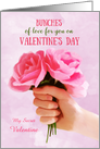 Secret Valentine’s Day Card Bunches of Love Pink Roses Custom card