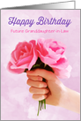 Future Granddaughter in Law Birthday Bunch of Pink Roses Custom card