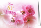 Happy 61st Birthday Soft Pink Cherry Blossoms Photo Art card