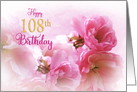 Happy 108th Birthday Soft Cherry Blossoms Photo Art card