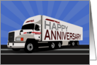 Trucker Happy Anniversary Personalized Semi Sunburst Version card