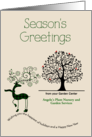 Garden Center Business Custom Christmas Season’s Greetings Deer Tree card