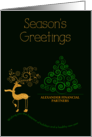 Business Custom Name Christmas Season’s Greetings Deer Tree card