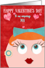 Ma Valentine’s Day Quirky Hipster Retro Gal Red Head card