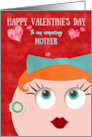 Mother Valentine’s Day Quirky Hipster Retro Gal Red Head card