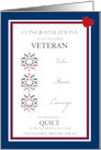 Quilt Service Award Congratulations for Military Veteran Patriotic card