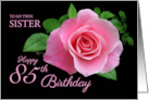 85th Twin Sister Birthday Beautiful Pink Rose Blossom Floral card