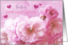 Sister Mothering Sunday Love and Gratitude Pink Cherry Blossoms card