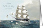 Step Father Father’s Day Ship East Indiamen Full Sail Lighthouse card