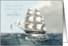 Deployment Military Service Farewell Ship in Full Sail Fair Winds card