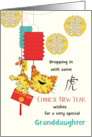 Granddaughter Chinese New Year Tiger Swinging with Red Envelope card