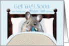 Wisdom Teeth Removed Get Well Cute Mouse in Bed with Ice Bag card