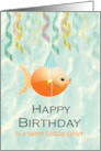 Goddaughter Birthday Cute Goldfish and Streamers Customize card