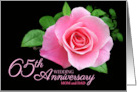 65th Wedding Anniversary Mom and Dad Pink Rose Floral Custom card