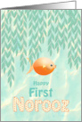 Happy First Norooz Persian New Year Goldfish in Water card