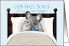Periodontal Gum Surgery Get Well Cute Mouse in Bed with Ice Bag card