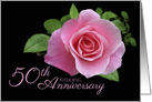 50th Golden Wedding Anniversary Romantic Pink Rose card