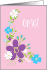 OMG 13th Birthday Pale Pastels Floral Pink Purple and Blue card