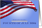 July 4th Traditional BBQ Invitation US Flag Patriotic card