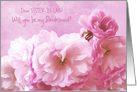 Sister in Law Will you be my Bridesmaid Invitation Pink Cherry Blossom card