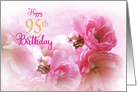 Happy 95th Birthday Soft Pink Cherry Blossoms Photo Art card