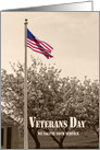 Veterans Day American Flag Vintage Look Sepia Tone card