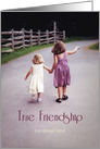 Get Well Support Cancer Nostalgic Girls Holding Hands Rural Road True Friendship card