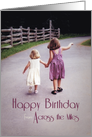 Missing You Birthday Across the Miles Nostalgic Little Girls Country card