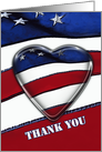 Patriotic Heart Military Thank You U.S.Flag card