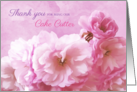 Thank you Cake Cutter at Wedding Pink Cherry Blossoms card