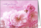 Cake Cutter Wedding Party Invitation Pink Cherry Blossoms card