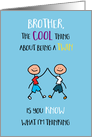 Twins Day for Brother Stick Figure Know What I’m Thinking card