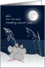 Can’t Wait to See You Two Cute Mice on Sand Dunes in the Moonlight card