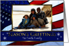 Season’s Greetings Patriotic U.S. Flag Christmas Photo card